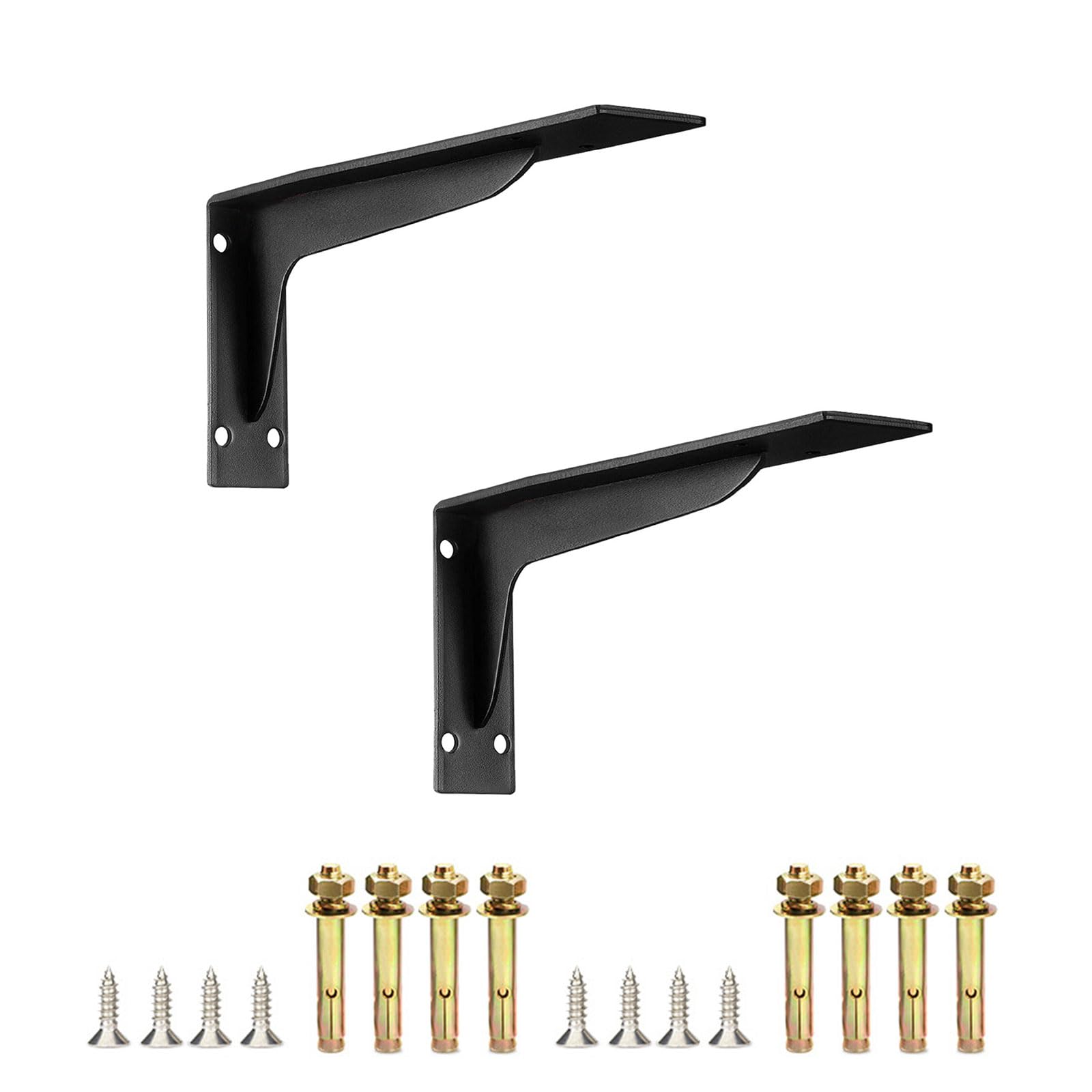 Tsophreniq 10 Inches 1Pair Shelf Brackets Metal Floating Shelves Bracket L Bracket Corner Brace Wall Corner Brace Joint Angles L