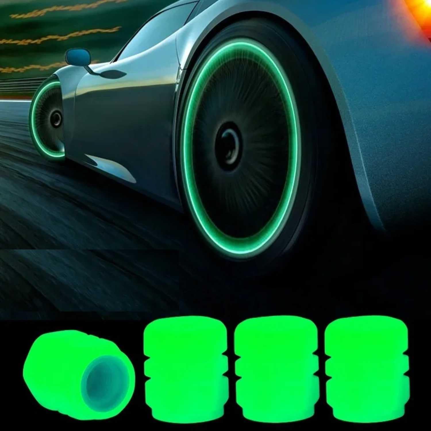 Luminous Car Tire Valve LED Lights - Enhance Visibility and Style | Easy Install for Cars, Trucks, Motorcycles | Universal Fit Valve Stem Caps