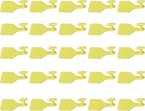 Srliya 25PCS Livestock Ear Tags, Yellow PP Cattle Horse Identification Card with Snag Proof Design, for Farm Animal Management Breeding Pandemic Control (Medium)