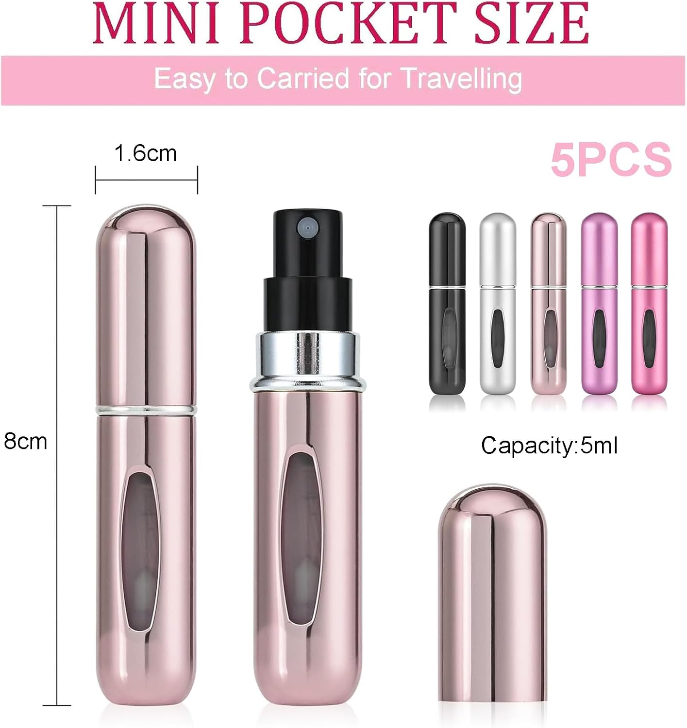 5 Stück Mini Parfümzerstäuber: Die perfekten Reisebegleiter für Duftliebhaber!