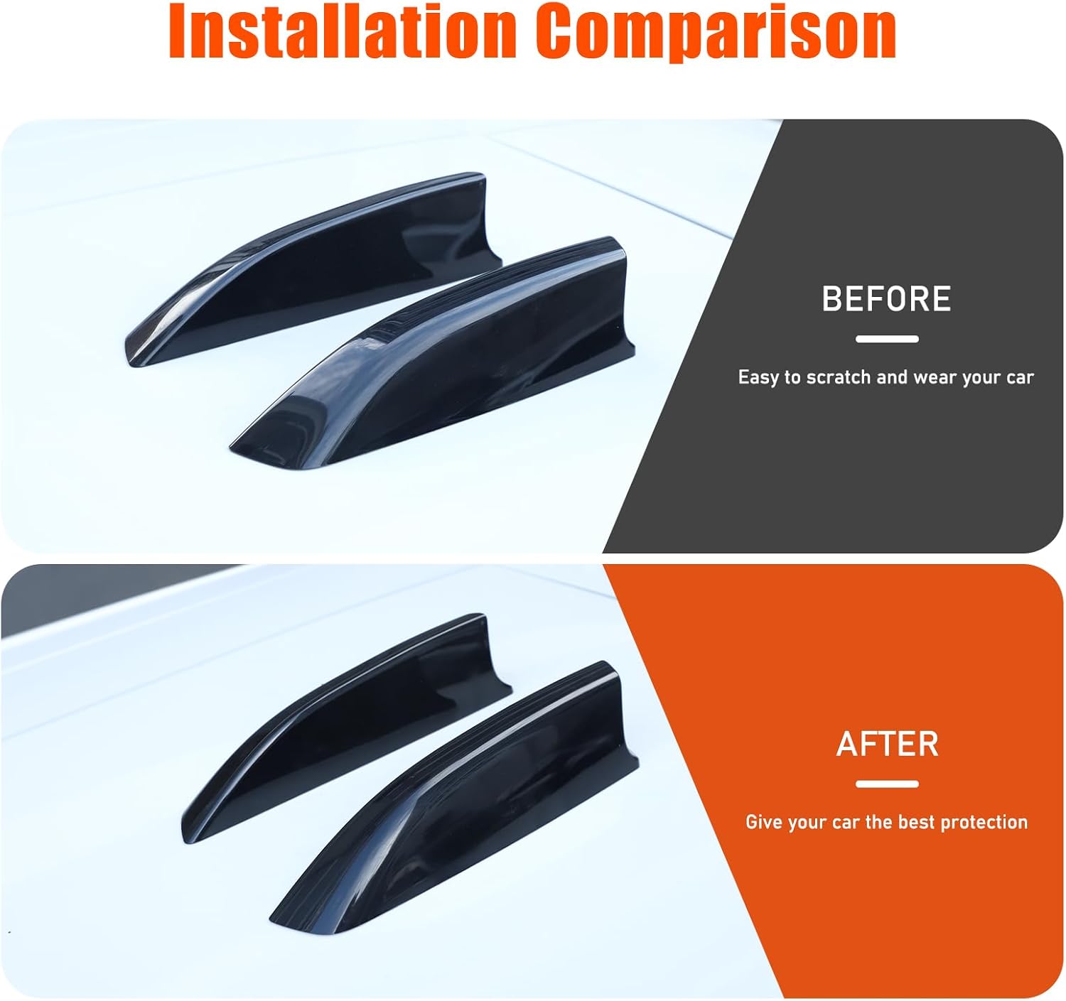 Shark Fin Antenna Cover Compatible with Land Rover Range Rover Sport/Vogue 2023 2024 2025+,ABS Car Antenna Protective Cover Accessories 2Pcs (Bright Black)