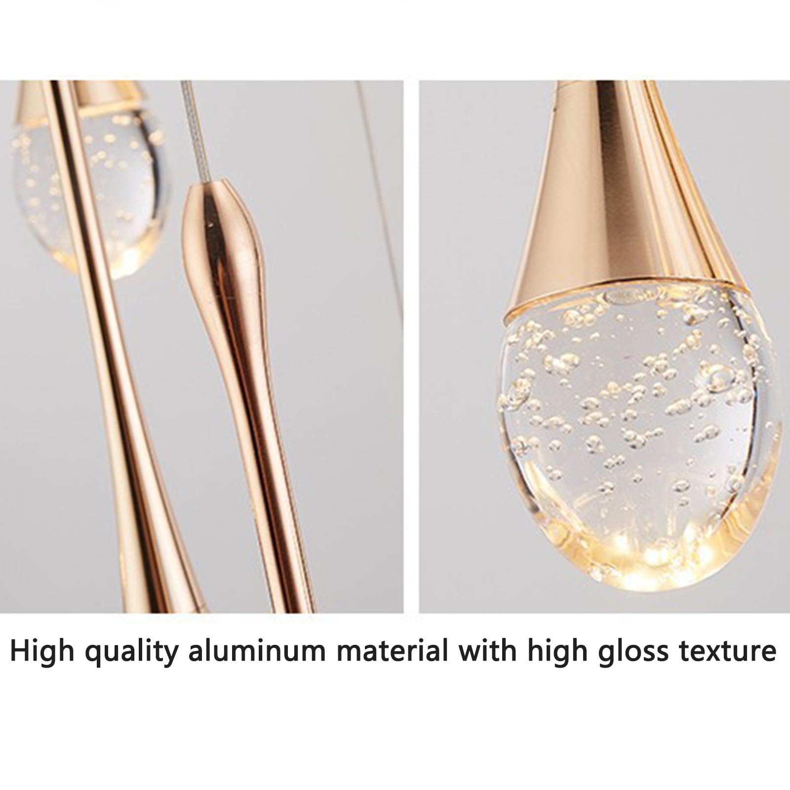 Lampadario a LED Moderno a Forma di Goccia d'Acqua per Villa, Lampada Lunga Duplex, 8 Teste