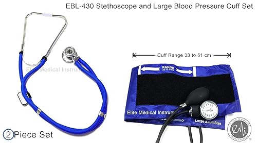 Vista 8 de EMI EBL-430 Royal Sprague - Estetoscopio y brazalete grande para adultos (ver tamaño de puño grande: 13.0 in a 20.1 in 13 a 20 pulgadas)
