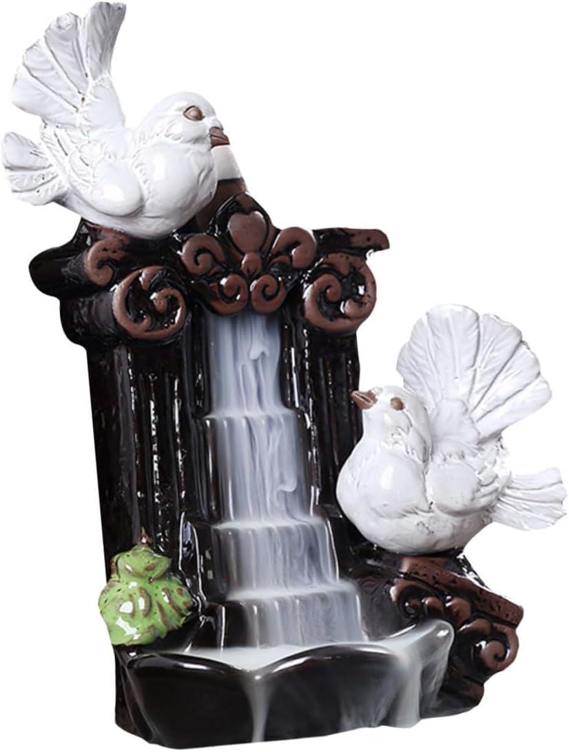 NUOBESTY Ceramic Dove Incense Holder Desktop Censer Ornament Porcelain Incense Burner for Office and Home Meditation Decor