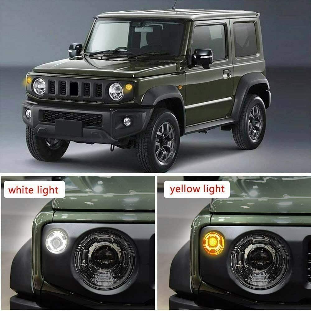Smoked Black 2PCS LED Replacement Front Turn Signal Light Lamp,For Suzuki Jimny 2-Door 4-Door 2019-2025,Led Daytime Running Turn Signal Lights (Black)