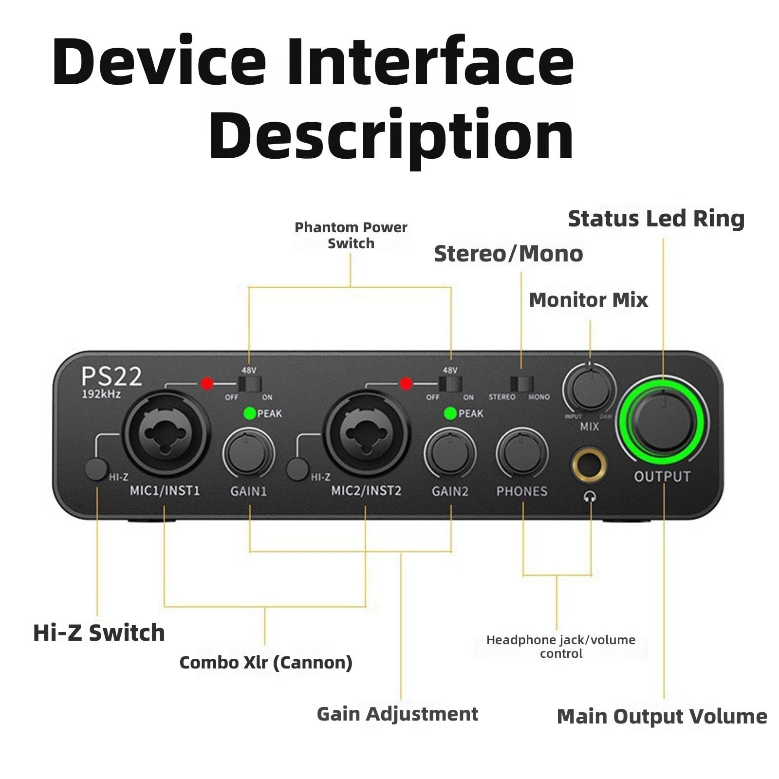 ordinarYone Interfacce audio USB professionali 24bit/192kHz per e streaming con ingressi multipli Plug and Play