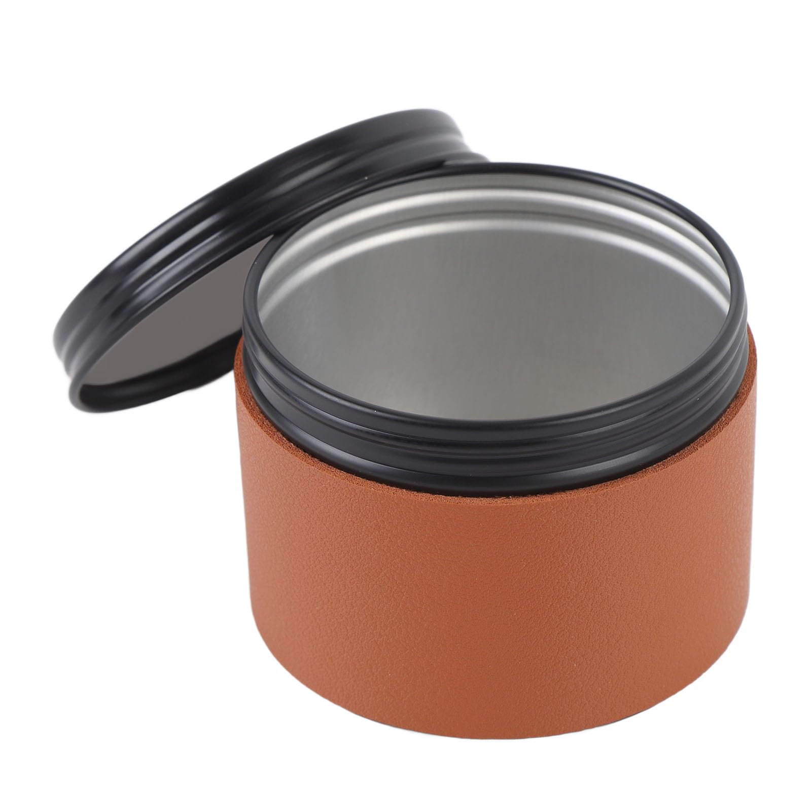 Pongnas Przenośny, Szczelny Pojemnik do Przechowywania Ziaren Kawy Aluminiowa Skóra PU 150 Ml do Podróży/Biura