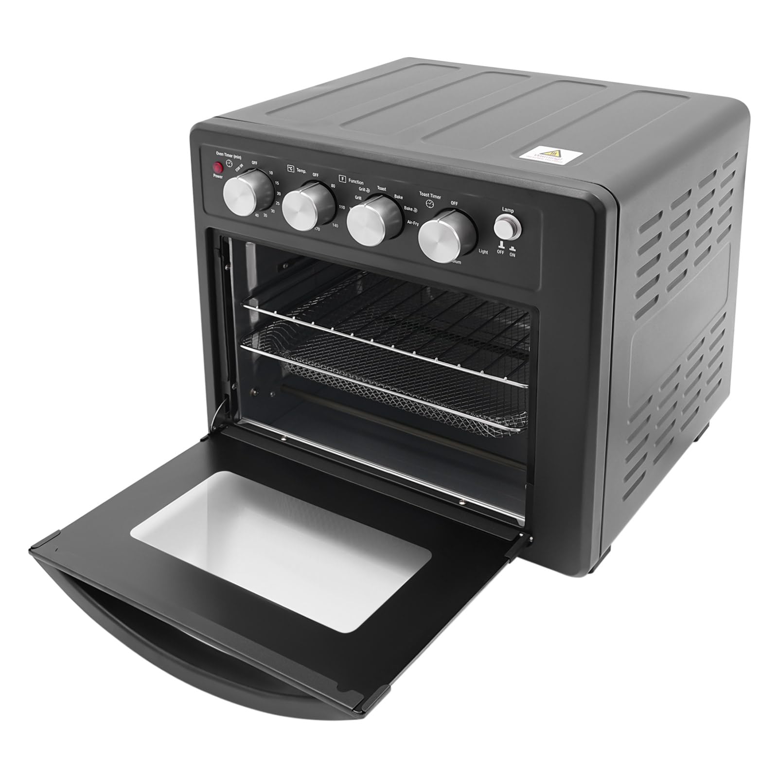 Four électrique de 1700 W, arrêt automatique, température réglable (176-446 °F), temps (10-60 minutes), four multifonction pour la cuisson du poulet, du pain grillé, de la pizza en