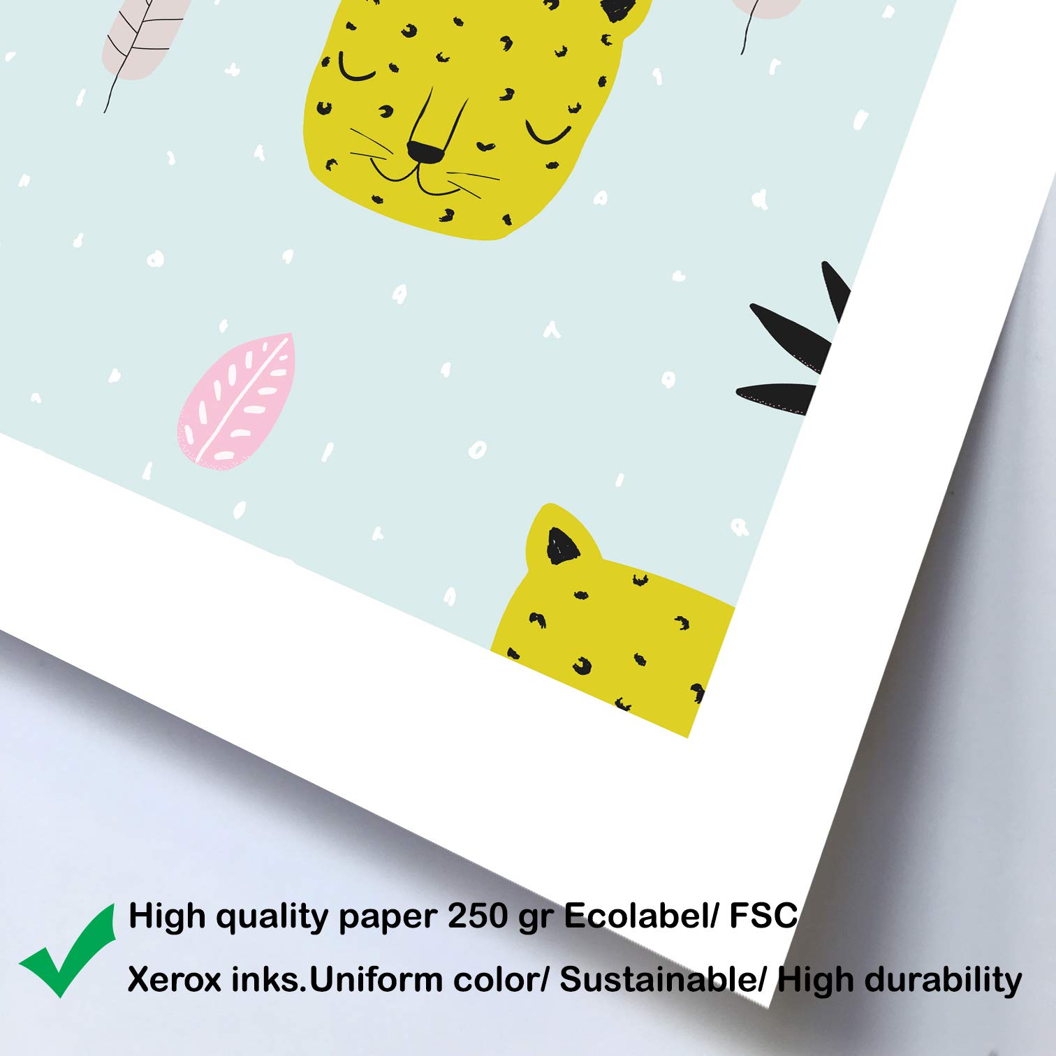 Nacnic Set of 3 posters for children and children's room Scandinavian style A4Mosaico animal size unframed - Image 2