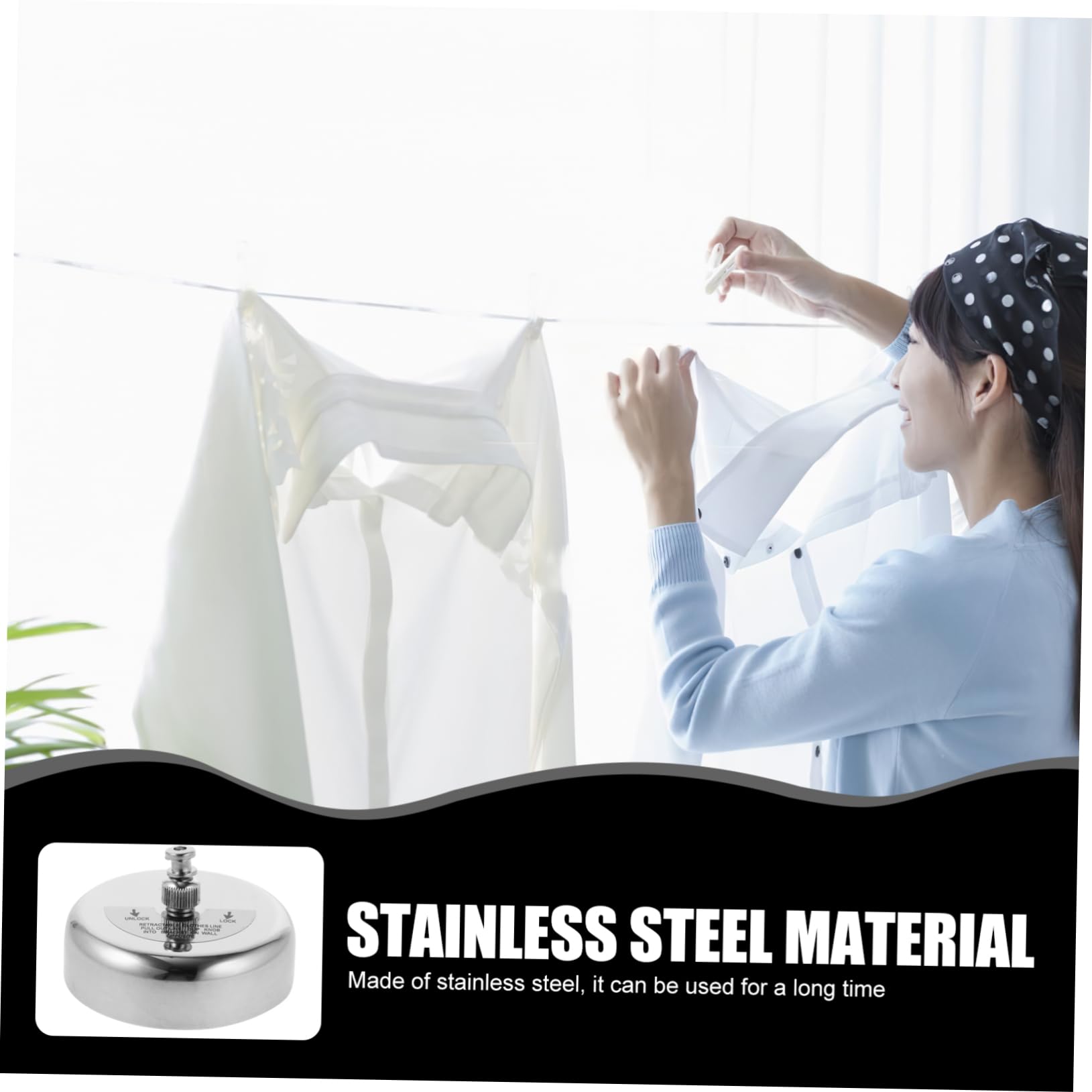 PRETYZOOM 2pcs Retractable Clothesline Portable Indoor Outdoor Telescopic Drying String Stainless Steel Flexible for Travel Camping Picnics Space Saving