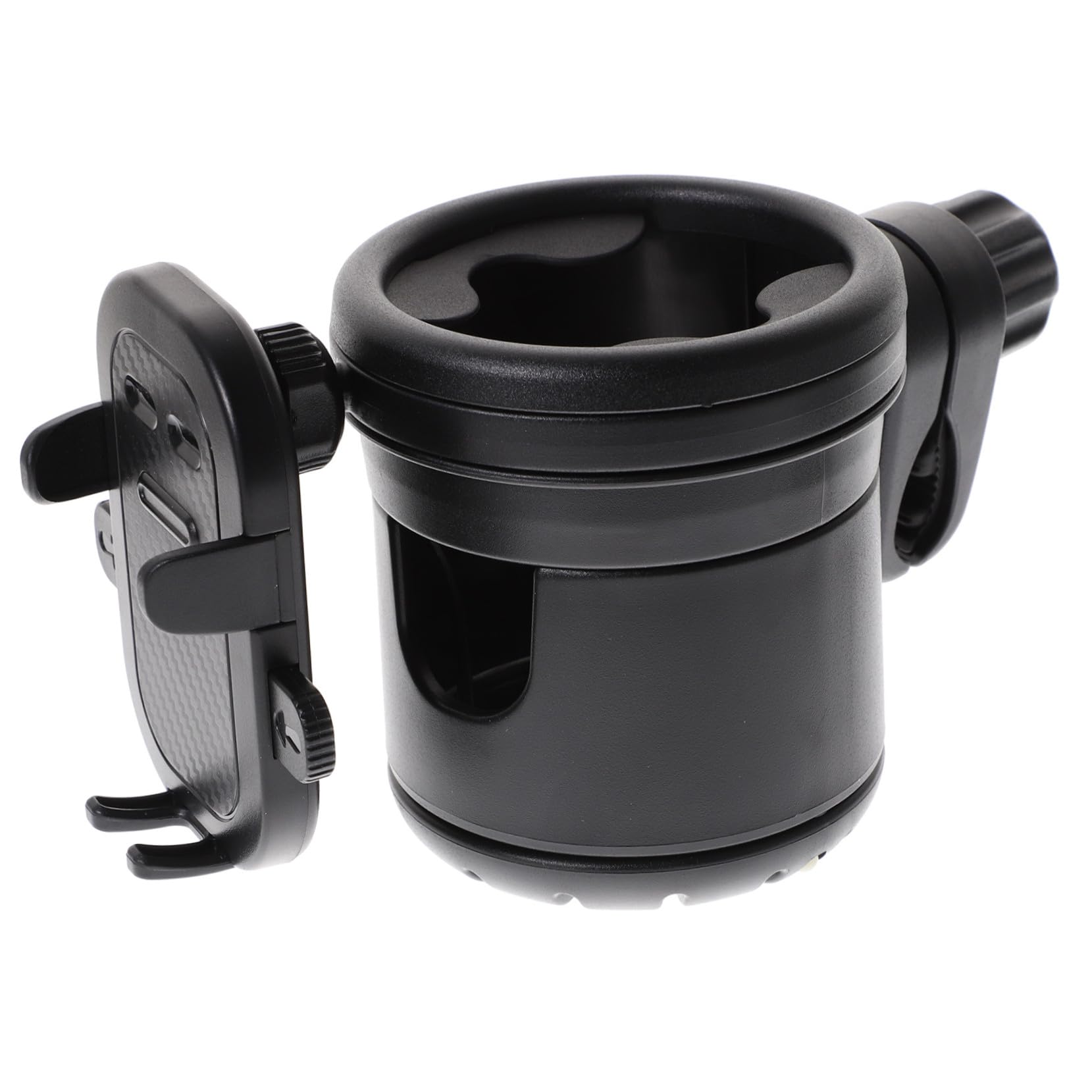 Portabevande Passeggino Nero con Porta Telefono Supporto per Bottiglia per Carrozzina Bicicletta Sedia Rotelle e Scooter Antiscivolo e Facile da Montare