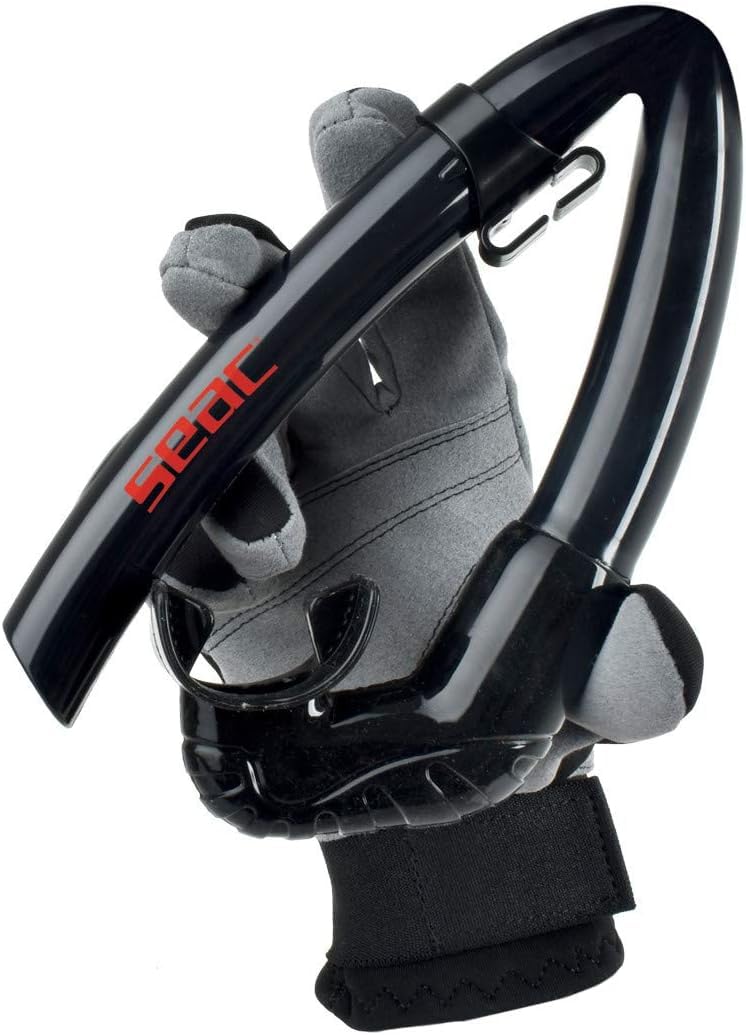 Seac Top Flex Foldable Snorkel for Diving, Snorkelling, Freediving and Spearfishing, Unisex - Adult, Black, Standard