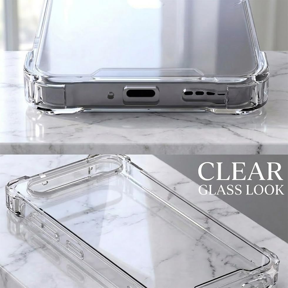 Image of Fashionury Clear Back Cover Case for Realme 16 5G | Anti-Yellow Acrylic Hard Back + Soft TPU Bumper | Shockproof 360 Protection | Slim Transparent Bumper Case (Clear)