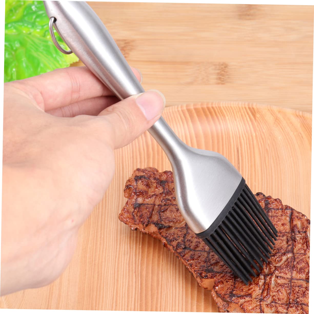 VINTORKY 2pcs Barbecue Oil Brush Silicone Basting Brush Stainless Steel Handle Versatile for Kitchen Bbq