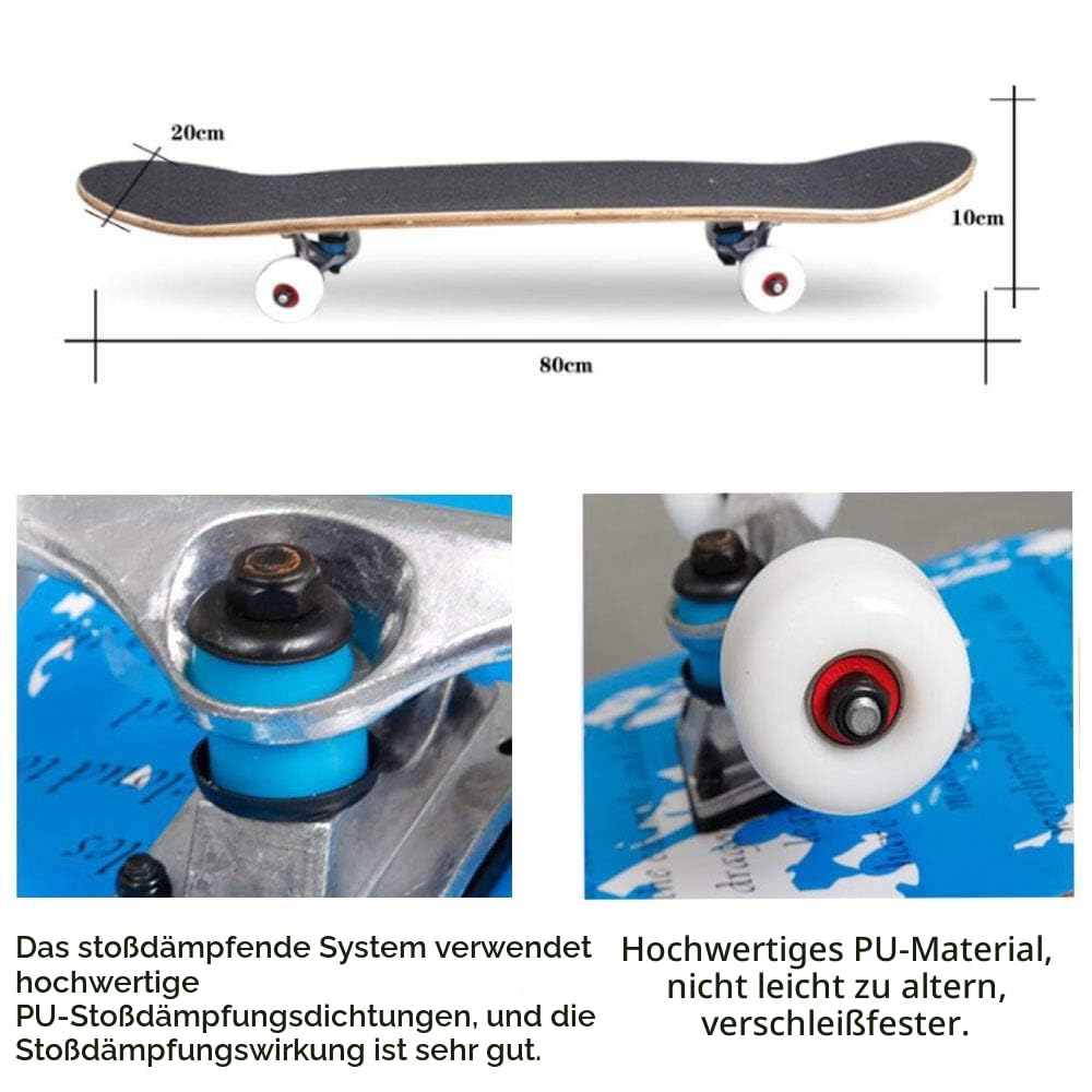Skateboard für Anfänger, Geburtstagsgeschenk für Teenager und Erwachsene