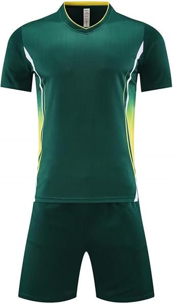 Hiheart Mens Soccer Jersey and Shorts Breathable Football Team Uniforms for Training