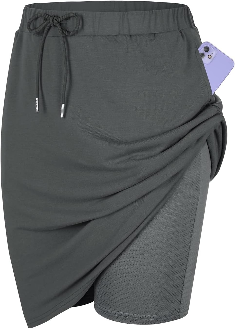 Century Star Tennis Skirts for Women with Pockets Golf Knee Length Skorts Athletic Sports Drawstring Waist Skirts with Shorts - Image 5