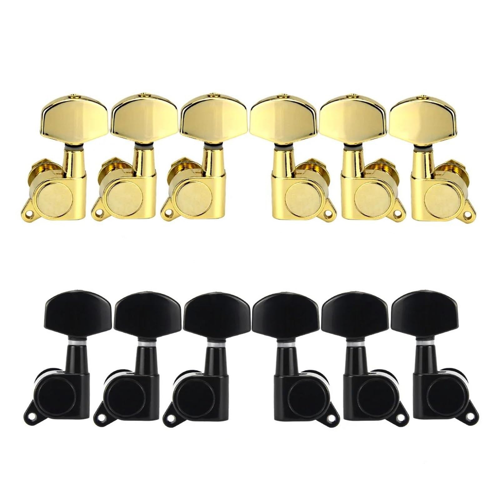 6 Teiliges Set Mit 3L3R Stimmwirbeln Für Akustikgitarren Schwarz/Gold Professionelle Gitarrenstimmwirbel | Stimmknopf für Gitarre(Gold)