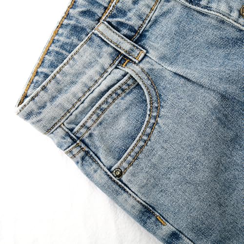 KIDSCOOL SPACE Girls' Wide-Leg Jeans,3 Buttons Front Elastic Band Inside Palazzo Denim Pants4
