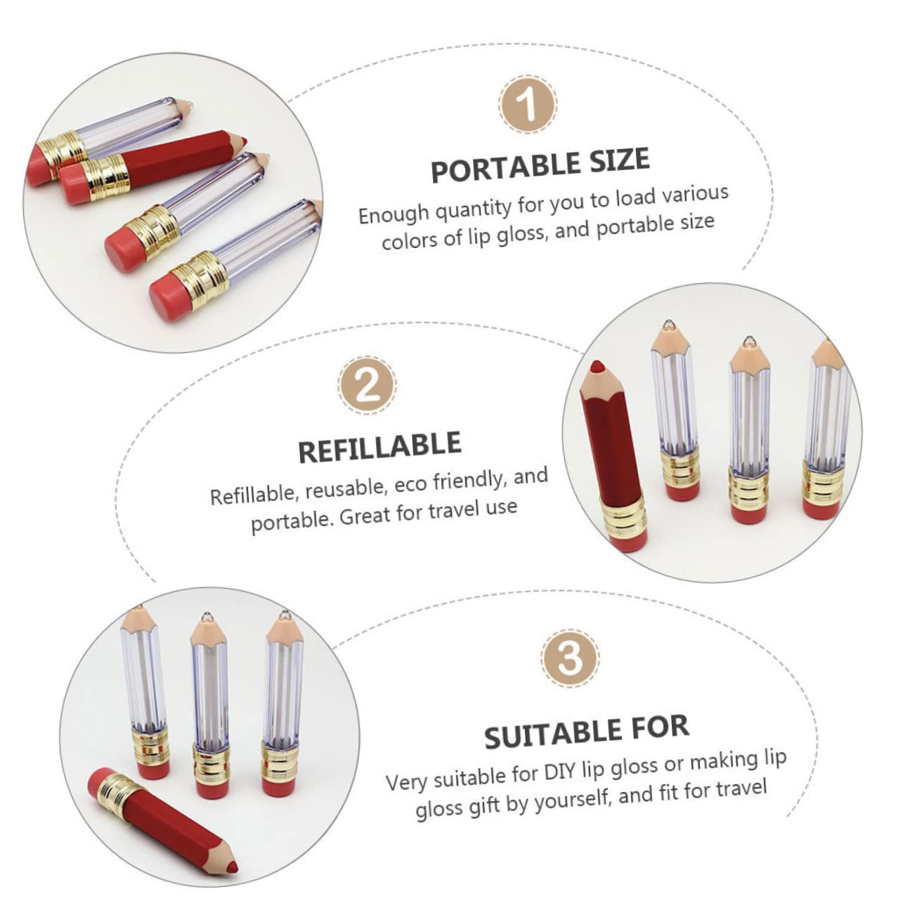 Angoily 30stücke Lippenstift Rohlinge Leere Lippenbalsam Röhren Wiederverwendbar Nachfüllbar Transparente Und Rote Stifte Für Kosmetische Anwendungen Und Reisen