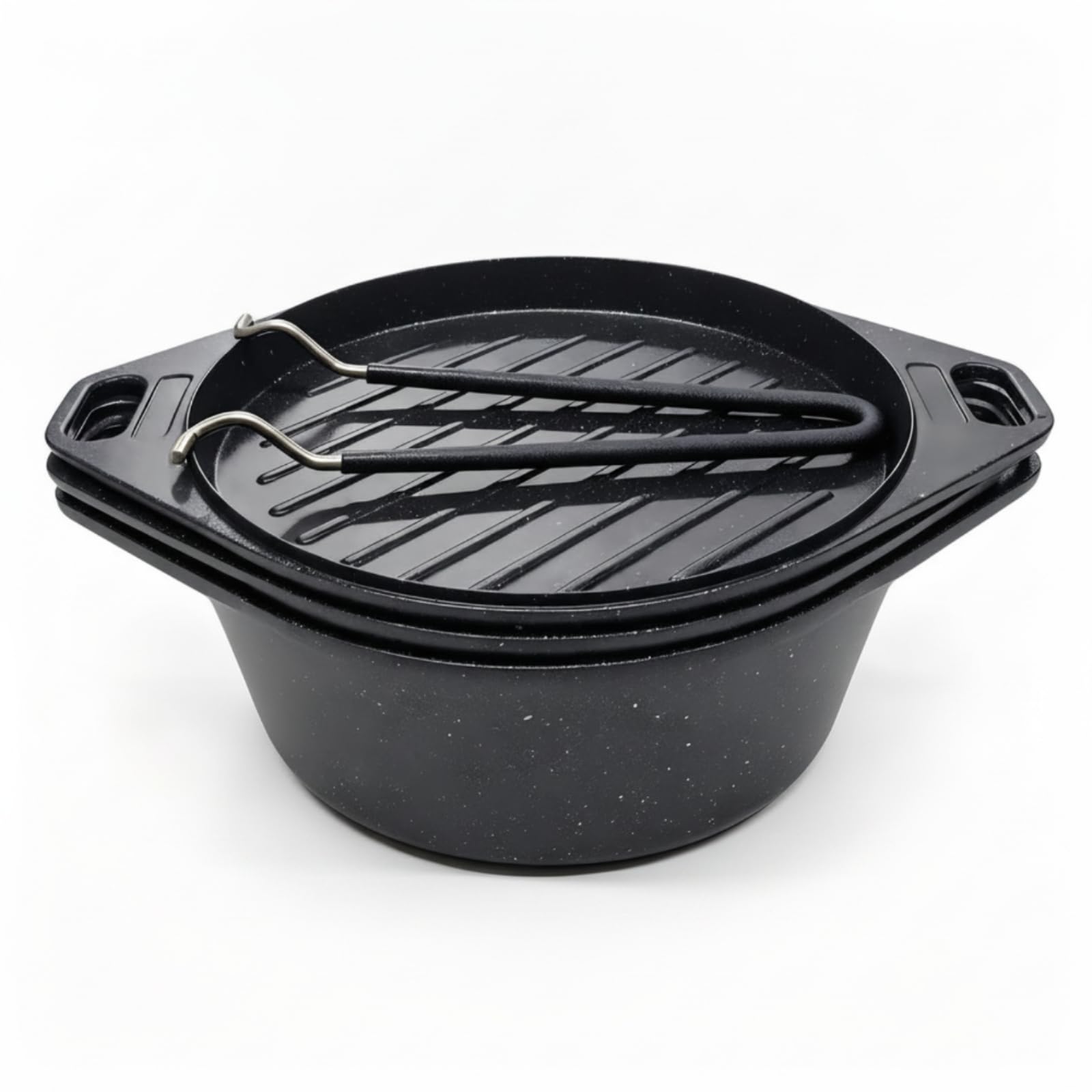 Gralara Juego Cocina Camping Portátil Juego Utensilios Cocina Camping Ligero Vajilla para Campistas, Excursionistas, Negro