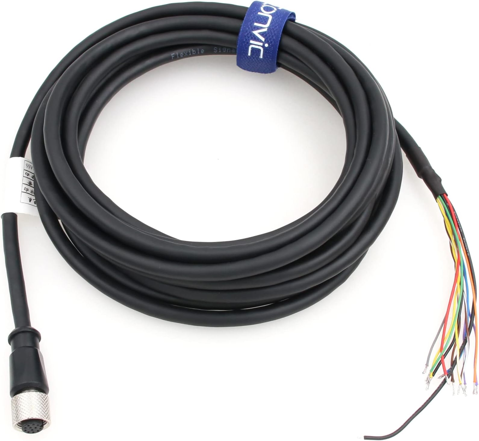 Eonvic CCBL-05-01 DataMan 260 Reader Serial Cable IO Power Cord for Cognex Camera M12 12 Pin Female Cable Connector to Flying Leads (5M)