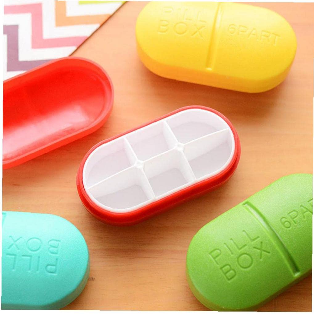 Mini Box Foldable Container Drug Tablet Storage Travel Case Holder Mini Cute Plastic Box 6 Grids Medicine Case