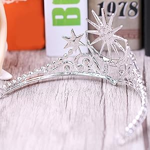 関送込 Crown Rhinestone Hairband Amazon.com: Frcolor Tiara Crowns Star Moon Wedding Crystal