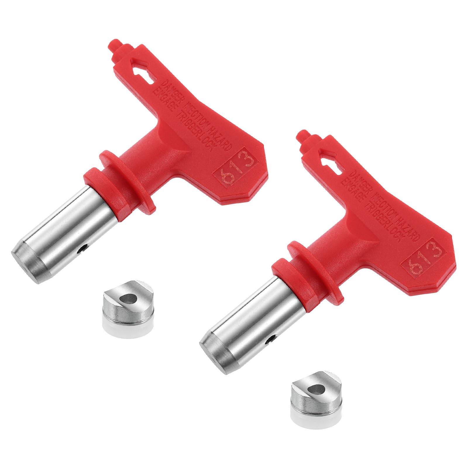 uxcell 2pcs Reversible Spray Tips for Airless Sprayer 613 Paint Spray Nozzle Tips Sprayer Machine Parts for Home Garden Building Fences, Red