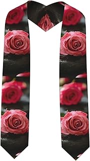 Chal de graduación con estampado de piedras y rosas para spa, unisex, para adultos, bufanda de graduación