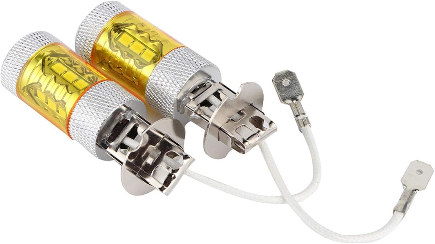 2PCS LED Yellow Fog Light Lamp Bulbs H3 12-24V 80W 16SMD Extremely Bright Bulbs Car Fog Light Lamp Bulbs Nice processing
