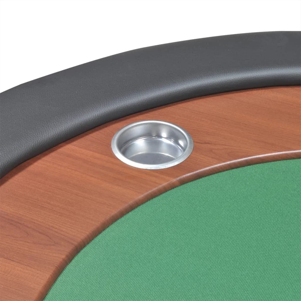 INLIFE Pokertisch für 10 Spieler mit Dealerbereich und Chipablage Grün,Grün,46KG,80133