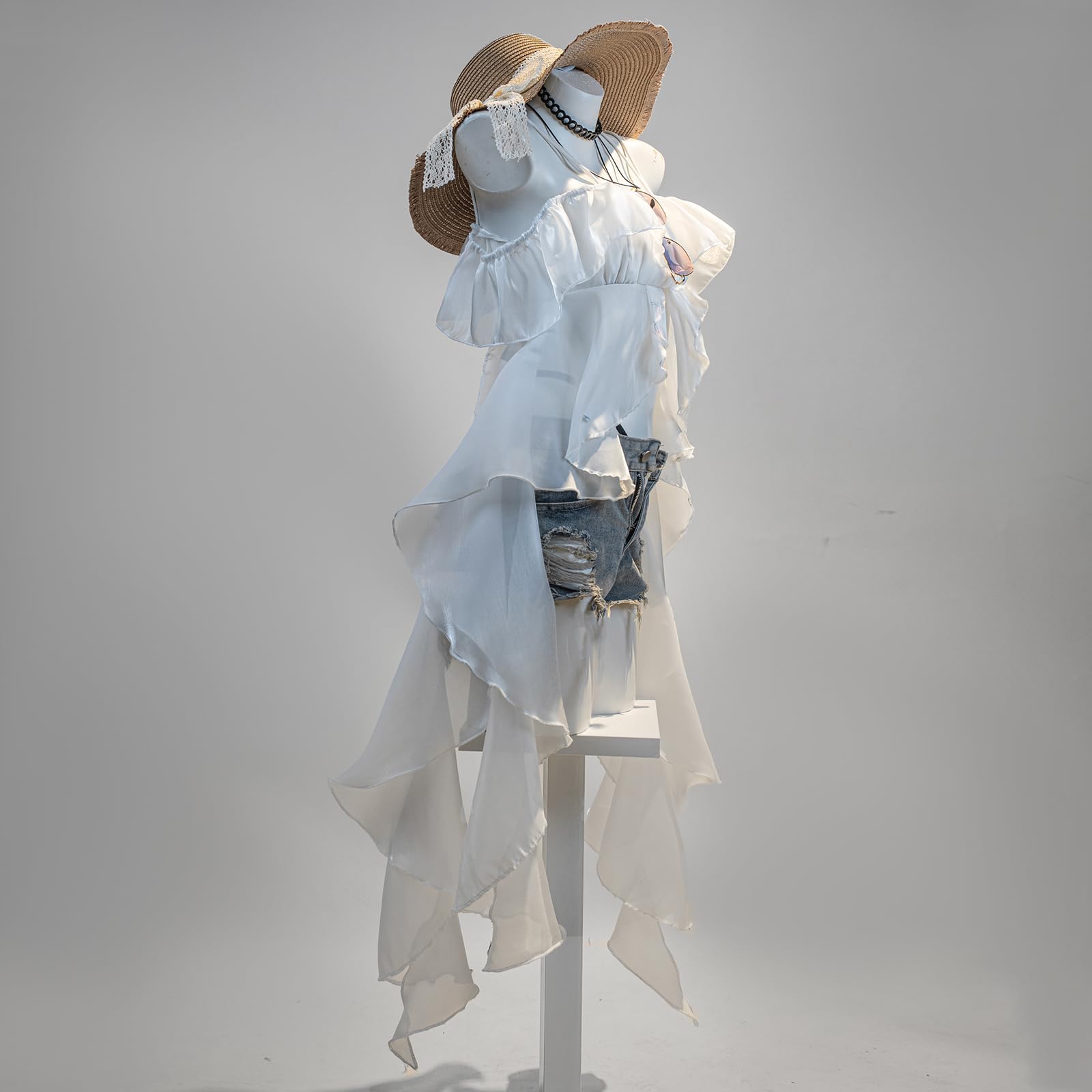 Amazon.co.jp: 鳴潮 長離 コスプレ 衣装 水着 ウィッグ 帽子 髪飾り