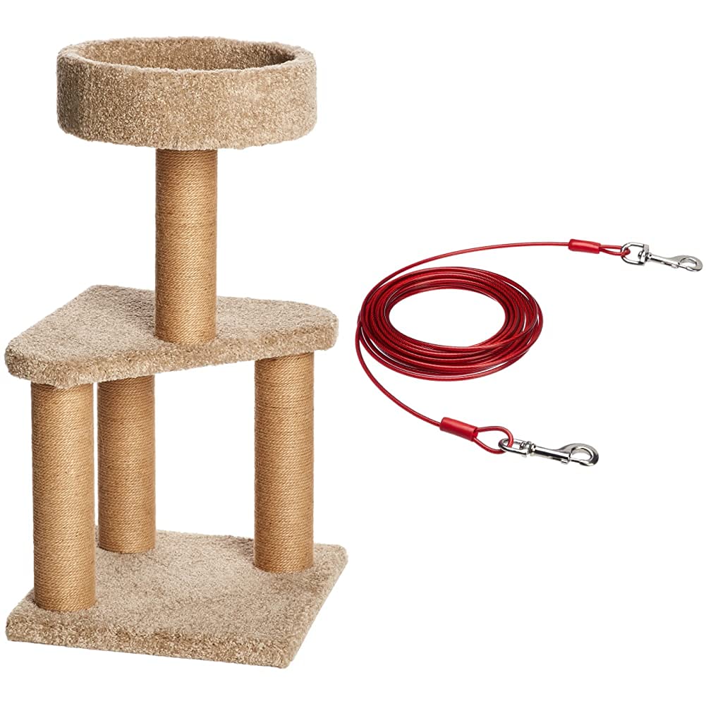AmazonBasics Cat Activity Tree with Scratching Posts, Medium