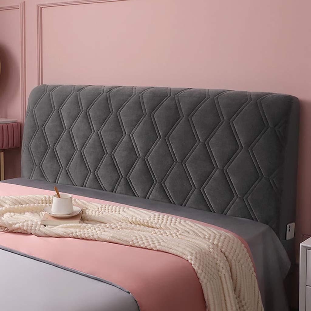 Tête De Lit Housse De Protection Housse De Tete De Lit Extensible 120/150/160/180/190/200cm, Matelassé Couleur Unie Coton Couvre-tête De Lit Couverture De Tête De Lit