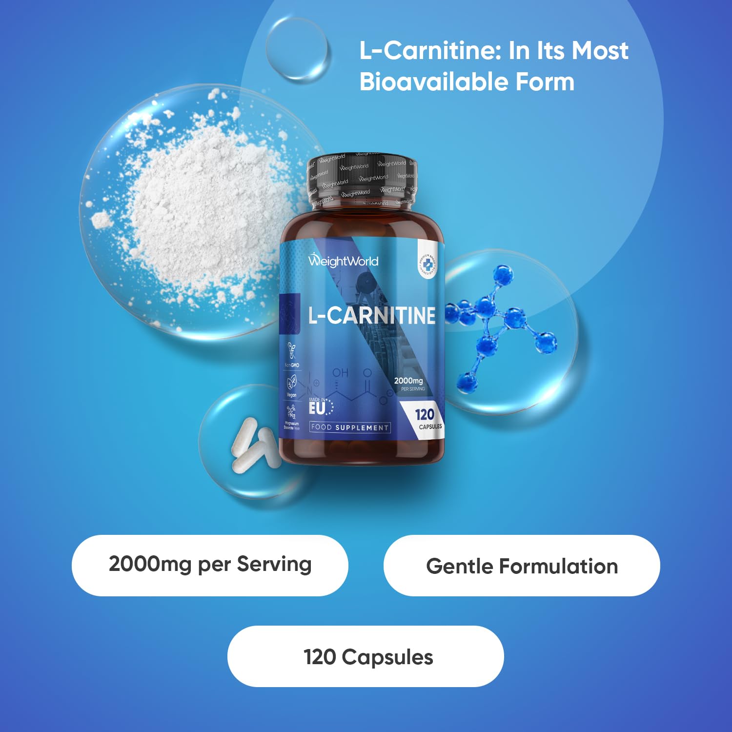 most bioavailable form of l carnitine WeightWorld L-Carnitine Capsules 2000mg | 120 