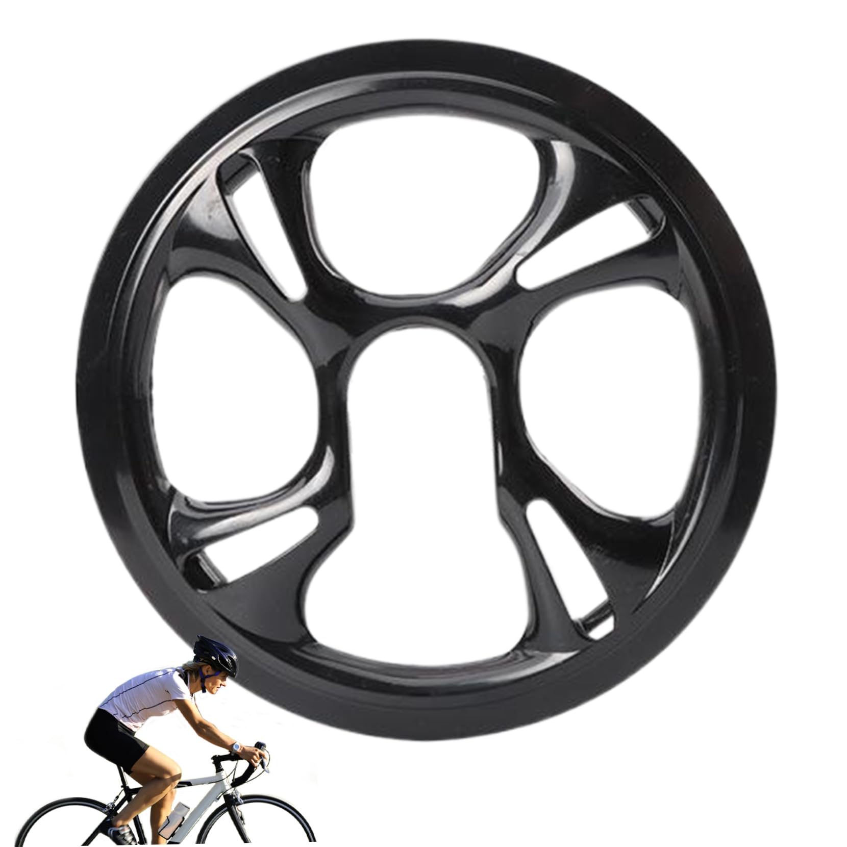 Copricatena per Bici, Copricatena in plastica per Bici a 4 Fori 48 Denti, Pratico Protettore Universale per la Maggior Parte delle Biciclette, Mountain Bike, Protezione per Strada Cittadina