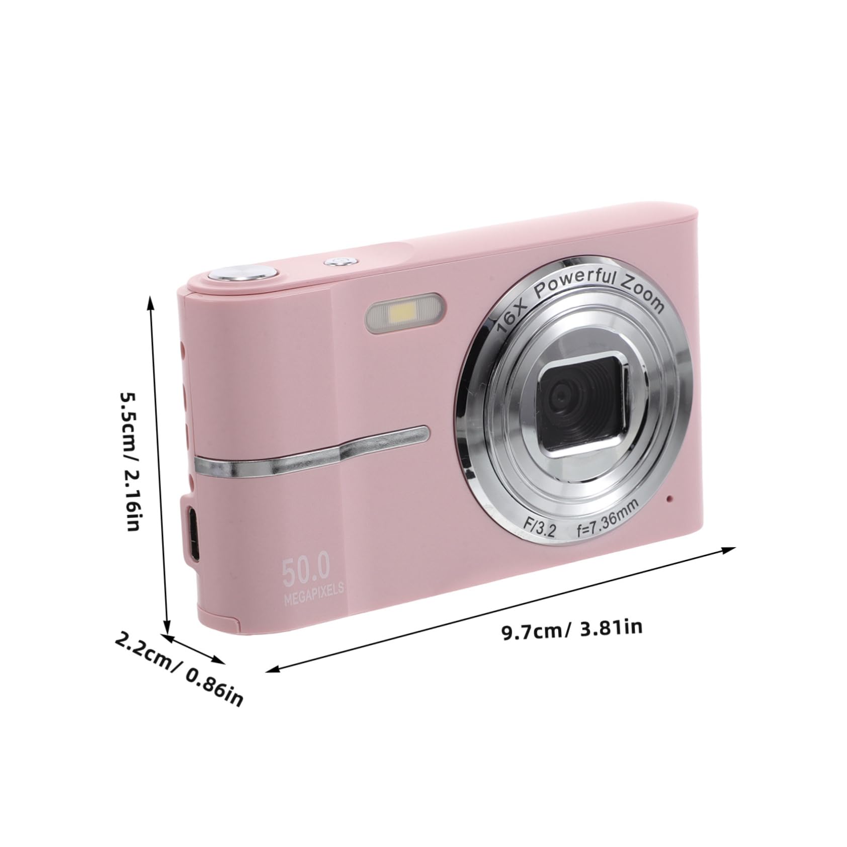 Mini Cámara Digital Rosa Abs con Zoom 16x para Viajes y Fiestas | Compacta y Portátil, Modos de Disparo Versátiles, Operación Sencilla Edades