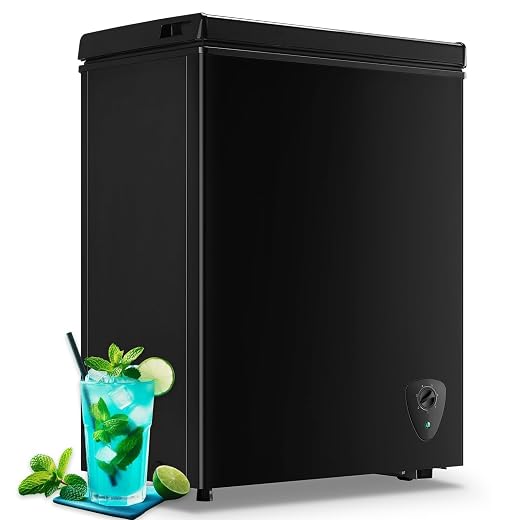 2.2 Cu.Ft Small Deep Freezer Chest Freezer 7-Level Temperature Black