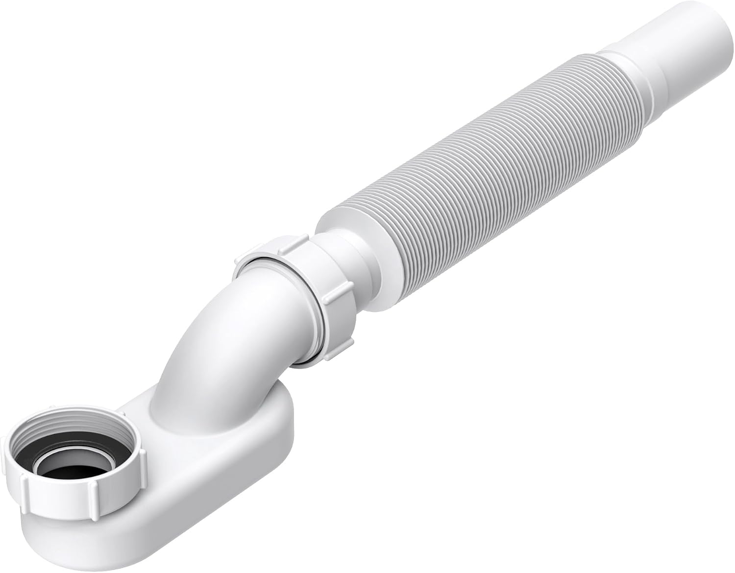 Xendywasher 1-1/2" Flexible Low Profile P Trap for Freestanding Tub | Expands 11.6"-36.6",Fits 1-1/2" Drains,Low Profile for Tubs & RVs,Thick Leak-Proof Seals,Tool-Free Install