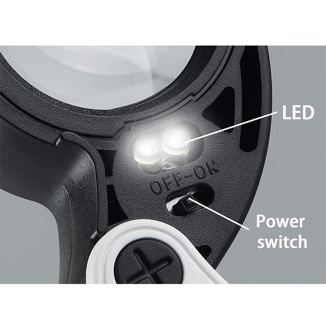 30-fache Mini-Lupe, handklappbar, Taschenlupe mit LED-Leuchten, beleuchtete Juwelierlupe, Lupe zum Löten, Inspektion, Münzen, Schmuck, A, Vergrößerungsglas (WHI