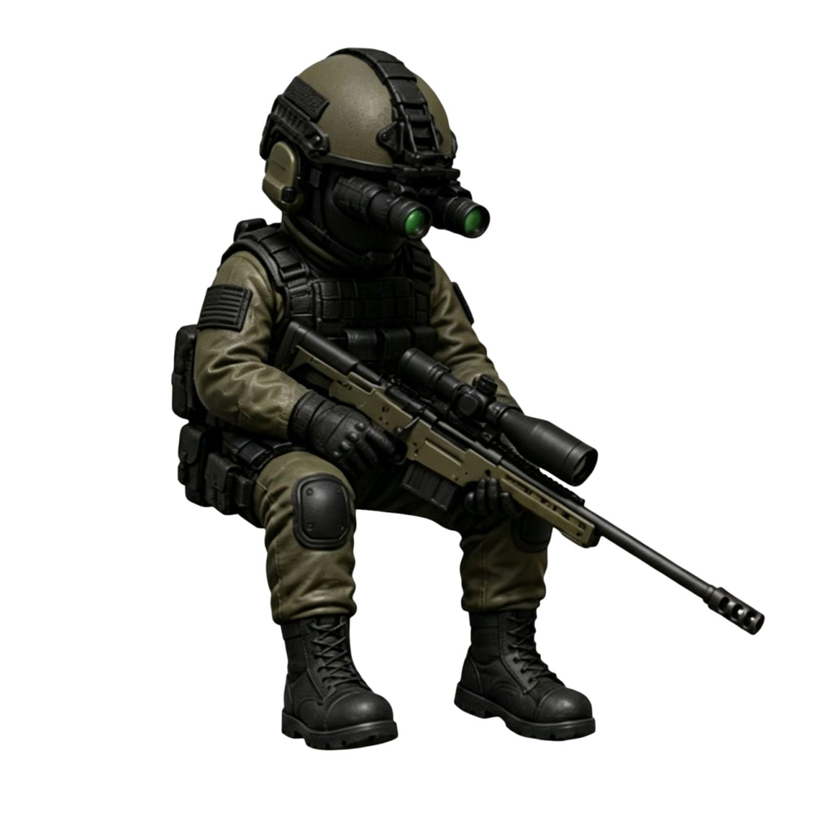 Introti Miniature Tactic Soldier Figurine Small Resin Soldier Sculpture Realistic Desk Decor Sniper Statue Decorative Rifleman Ornament for Monitor/Computer Case/Bookshelf (Multicolor 1)