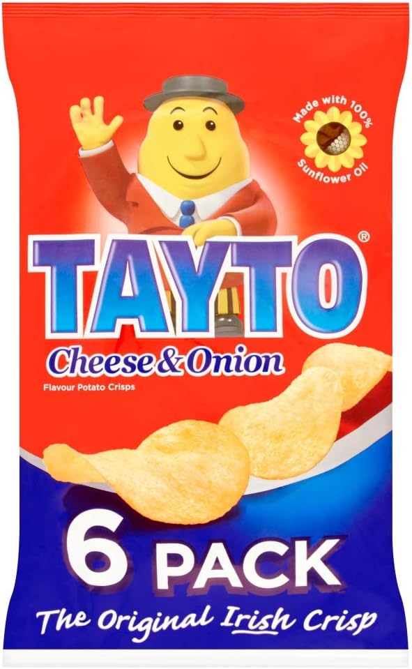 Tayto Cheese & Onion Chips 25g x 6 Pack by Tayto