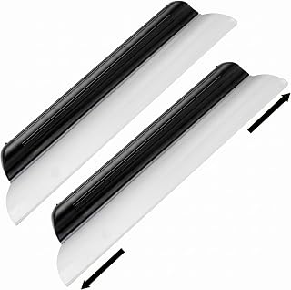 2팩 35.6cm(14인치) 자동차 건조 스퀴지 블랙 더 긴 실리콘 워터 스퀴지 창문 샤워 블레이드 자동차 유연한 자동 T-바 고무 스퀴지 자동차 앞유리 유리 욕실 세척 도구