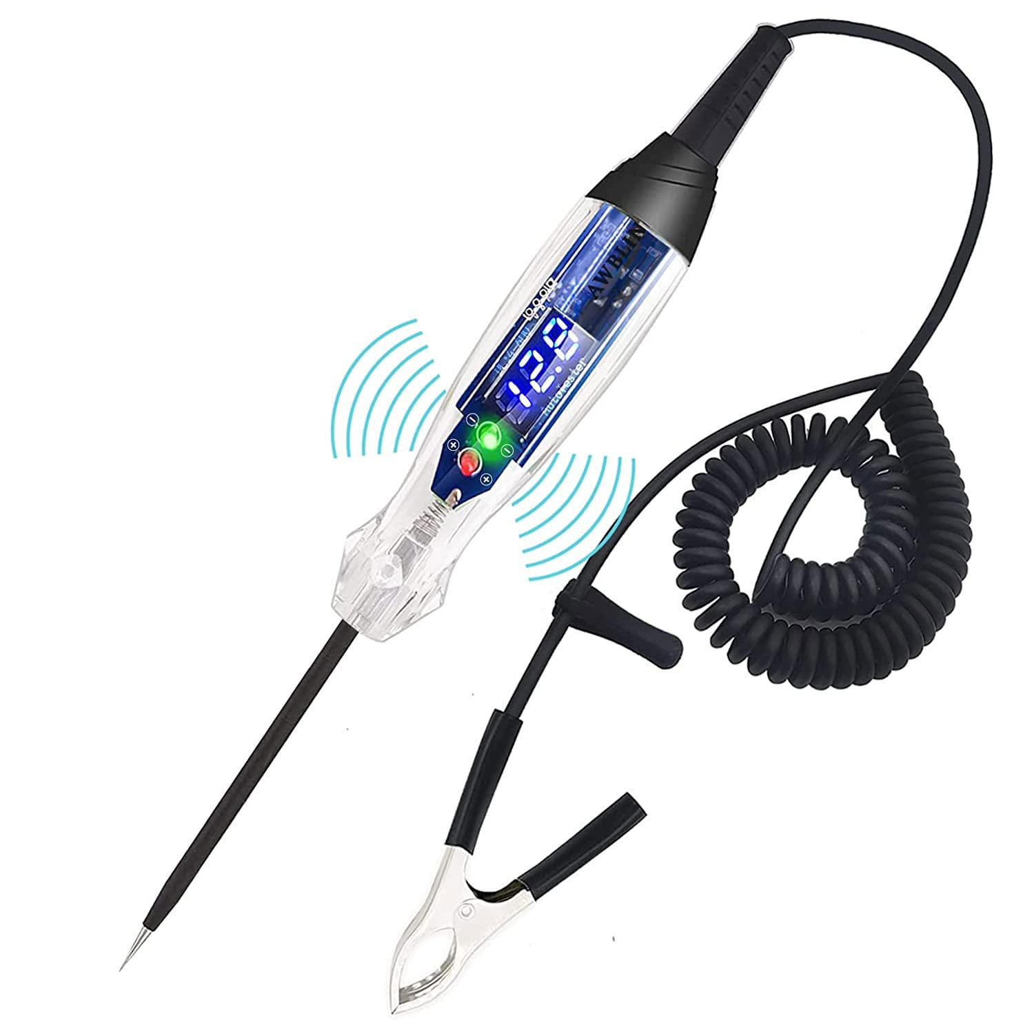 Premium LED Bulb Automotive Circuit Tester, 4-60V Test Light with 102 Inch PU Extended Spring Wire, Sharp Hard Steel Probe Vehicle Circuits Low DC Voltage Light Tester