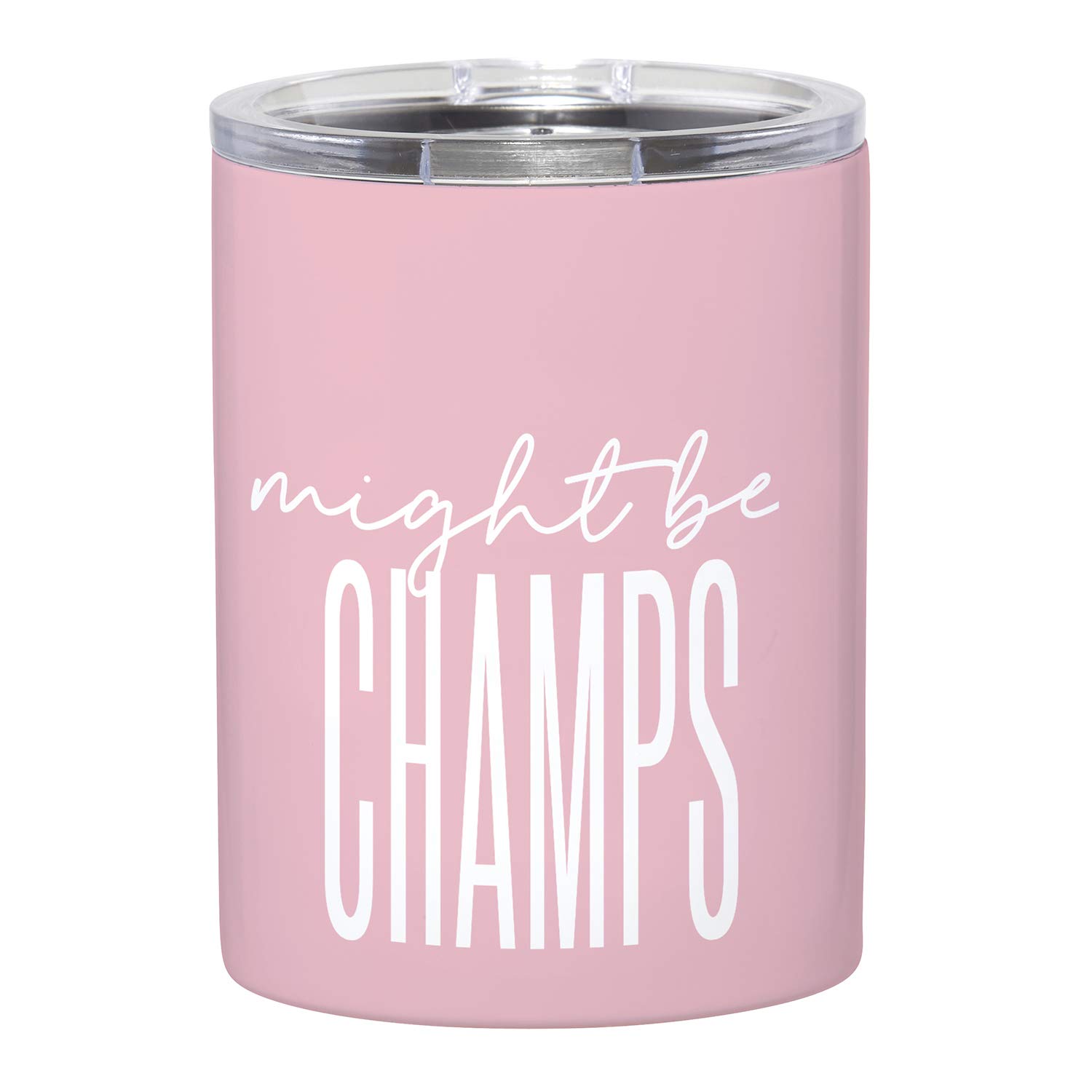 Creative Brands Slant CollectionsStainless Steel Travel Tumbler, 12-Ounce, Pink - Might Be Champs