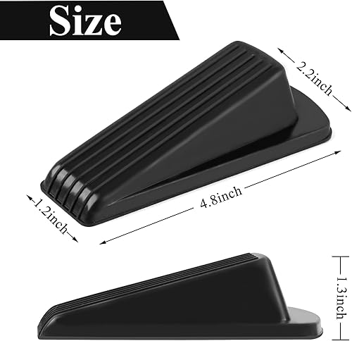 Miniatura 8 de Paquete de 4 topes de puerta para la parte inferior de la puerta, topes de puerta de goma, topes de puerta apilables resistentes para el suelo