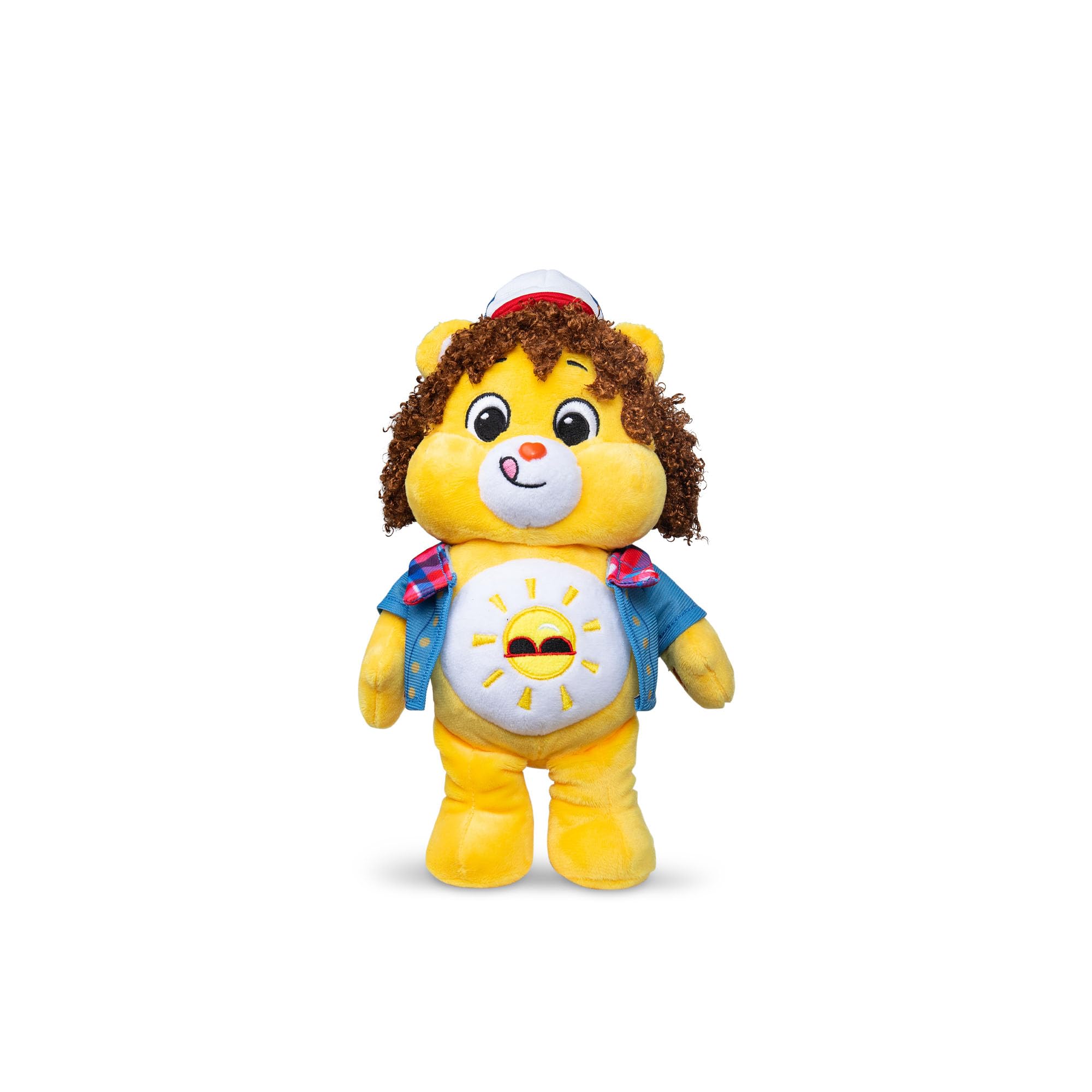 Basic Fun Care Bears x Stranger Things Funshine Bear as Dustin, 22 cm Plush, Limited Edition Collectible - Image 4