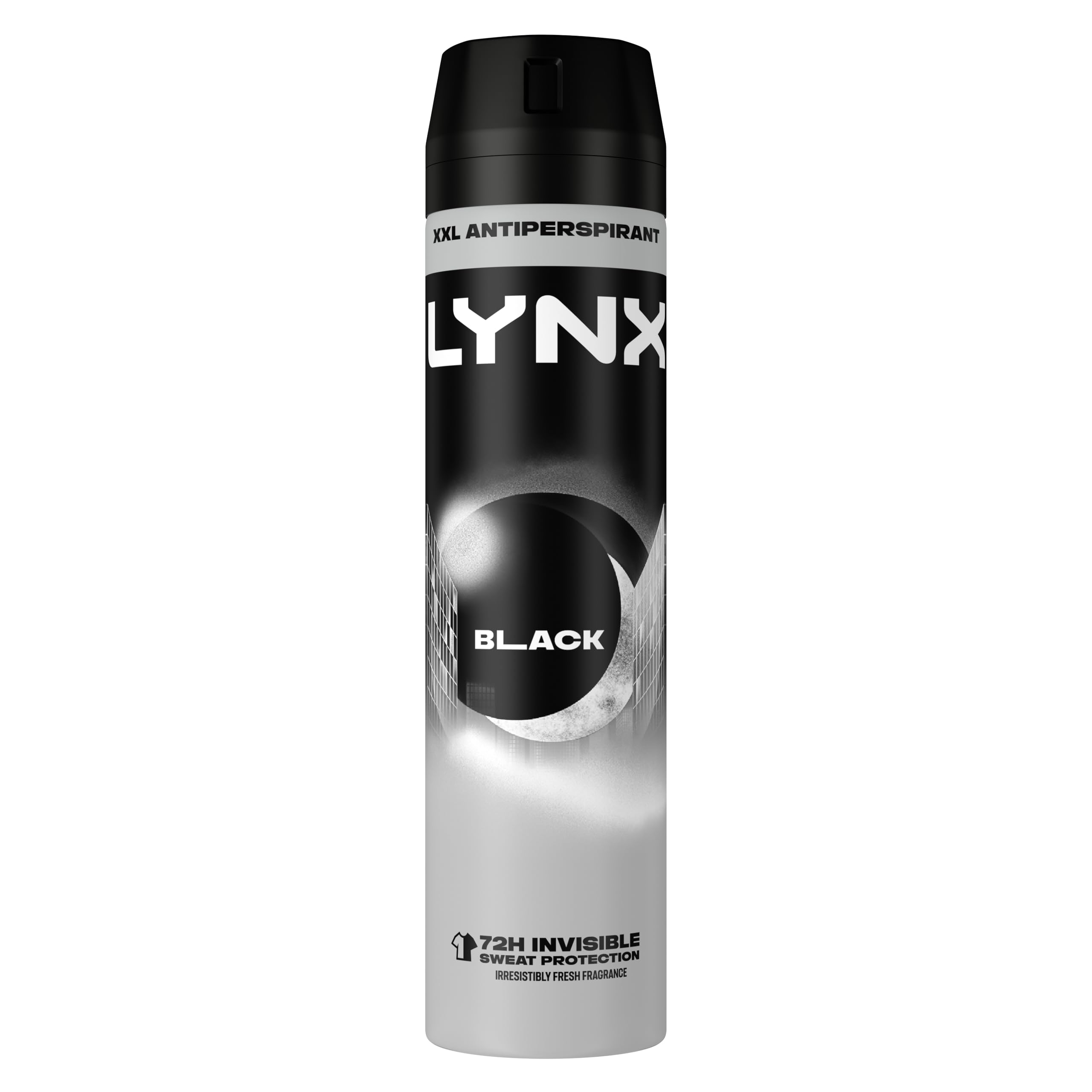 Lynx Black Anti-Perspirant Aerosol Men's Deodorant Spray with ProScent technology and a frozen pear & cedarwood fragrance for 72 hours protection against odour and wetness 250 ml