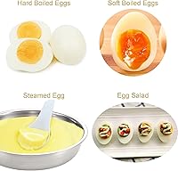 Vista 7 de VOBAGA Olla eléctrica para huevos, caldera rápida de huevos con apagado automático para huevos suaves, medianos, duros, escalfados, al vapor